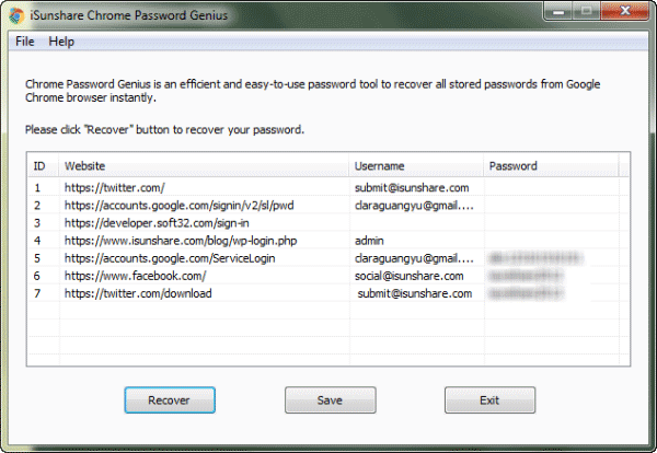 recover saved password with chrome password recovery tool