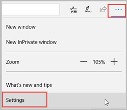 click on more icon in microsoft edge