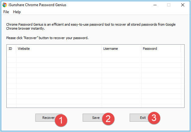 recover saved password and save