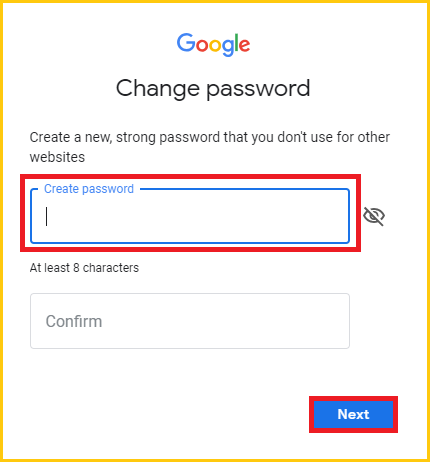 create new Gmail password