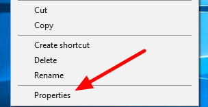 click Properties