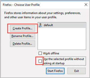 create new profile in your user profile