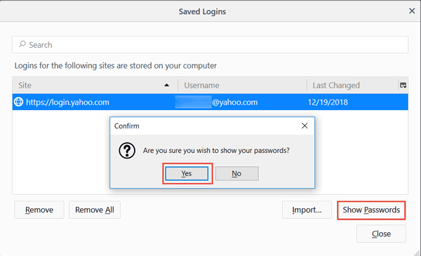 view saved firefox saved users passwords