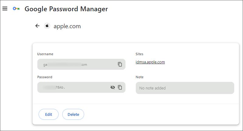 Show Apple ID on Chrome