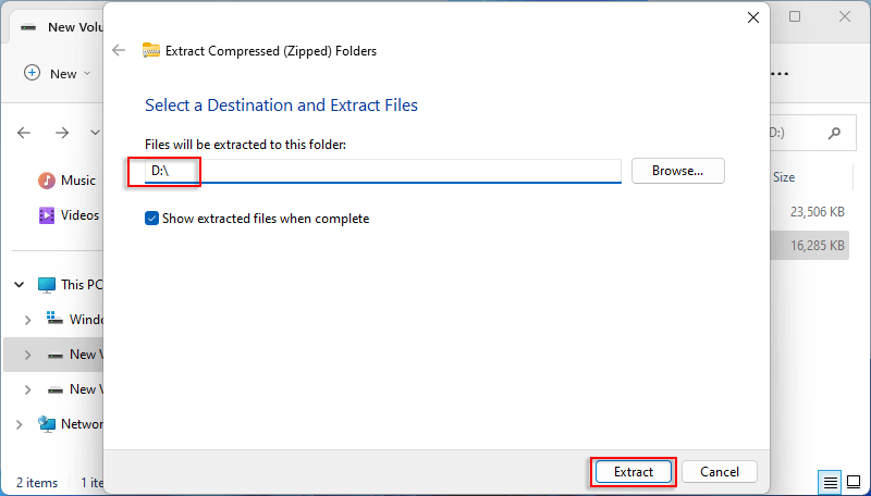 set the save path to d drive