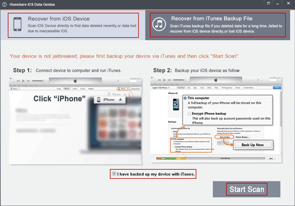 choisissez le mode de récupération pour iPhone après la réinitialisation d'usine