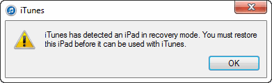 iOS device is detected in recovery mode