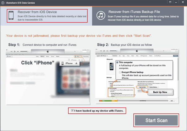 choose to recover lost files from iPad