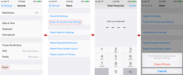 erase iphone before restoring deleted photos from icloud backup