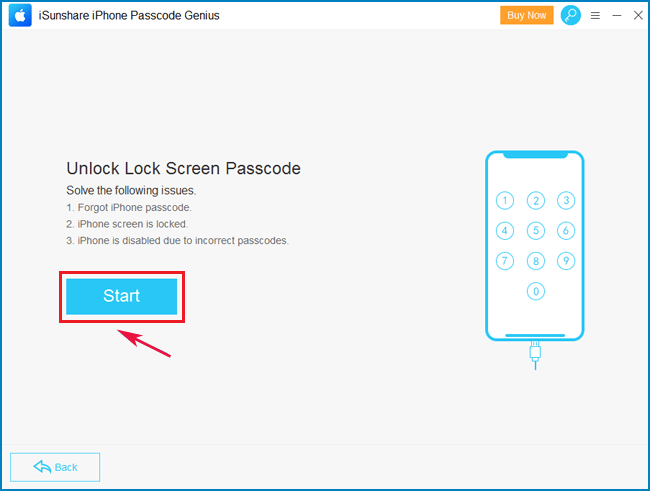 click start to unlock locked screen