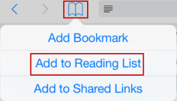 tap bookmark icon and hit add to reading list