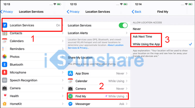 allow find my iphone to use location services