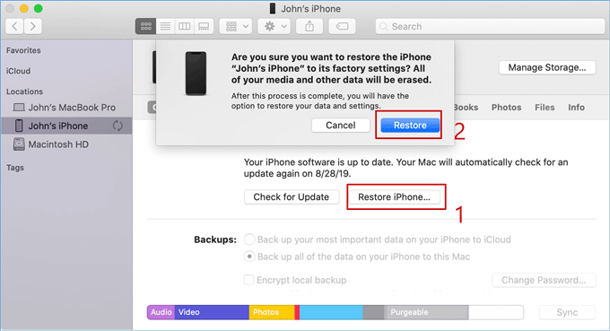 restore iphone with itunes