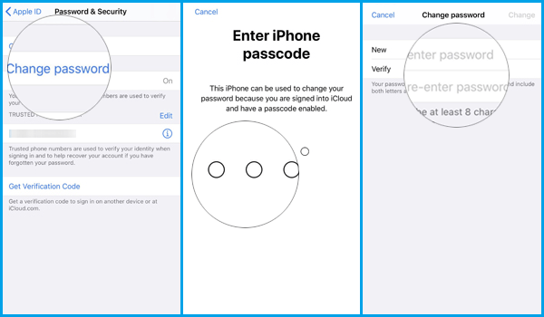 change apple id password