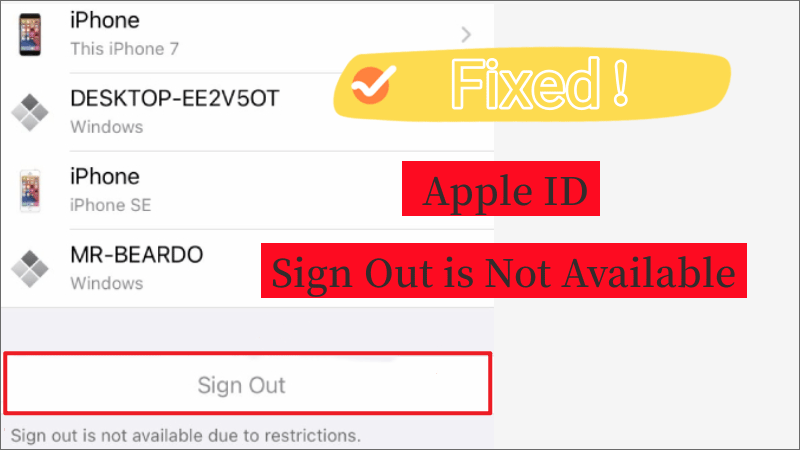 sign out is unavailable due to restrictions ipad