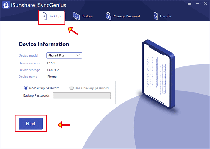 check iphone info for contact backup