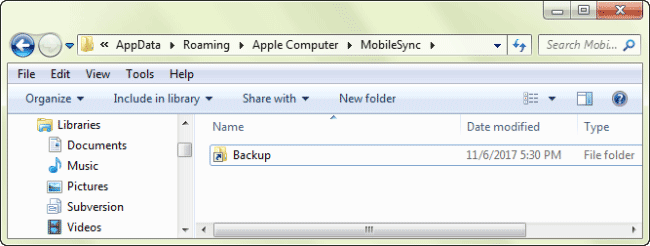 apple iphone backup windows