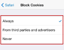 choose how to block cookies