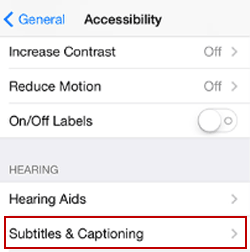 choose subtitles and captioning