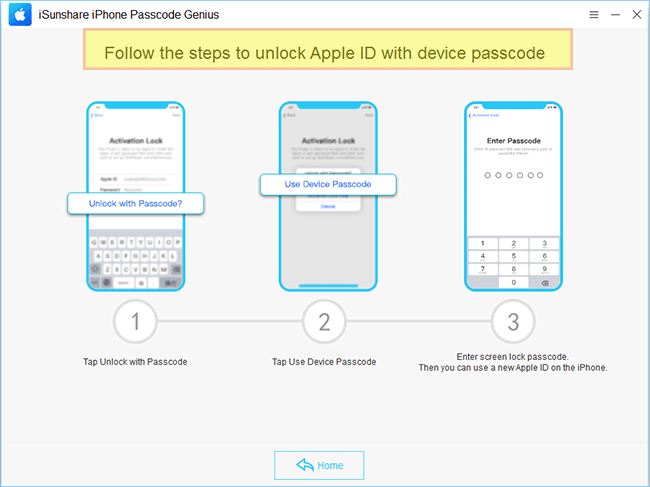 steps to unlock Apple ID with device passcode