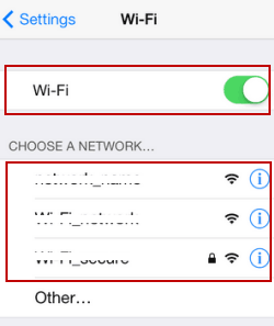turn on wifi and choose a network