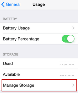choose manage storage