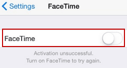 facetime disabled