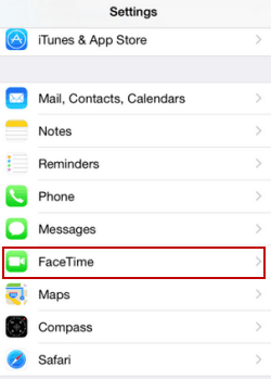 open facetime settings