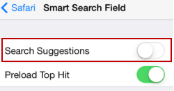 search suggestions disabled