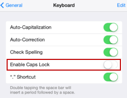 turn on enable cap lock