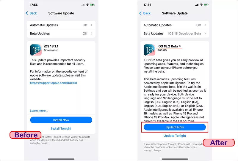 click Update Now