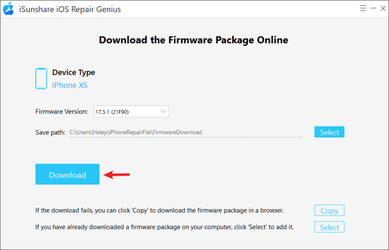 download a firmware package