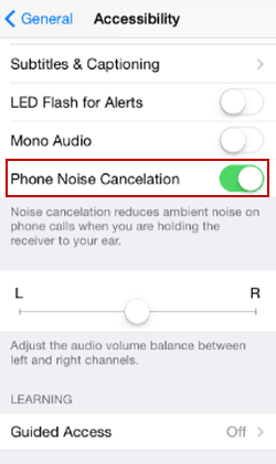 enable phone noise cancelation