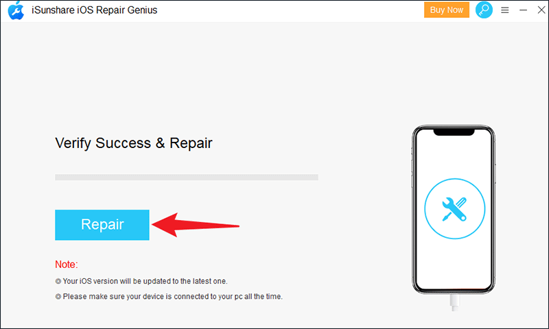 click repair button