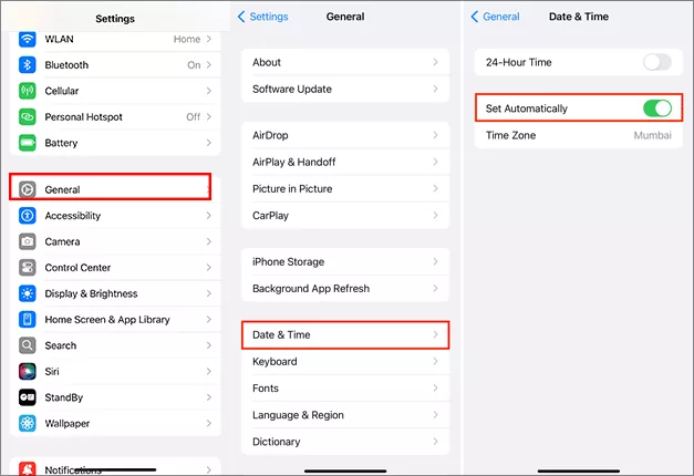 set date and time automatically