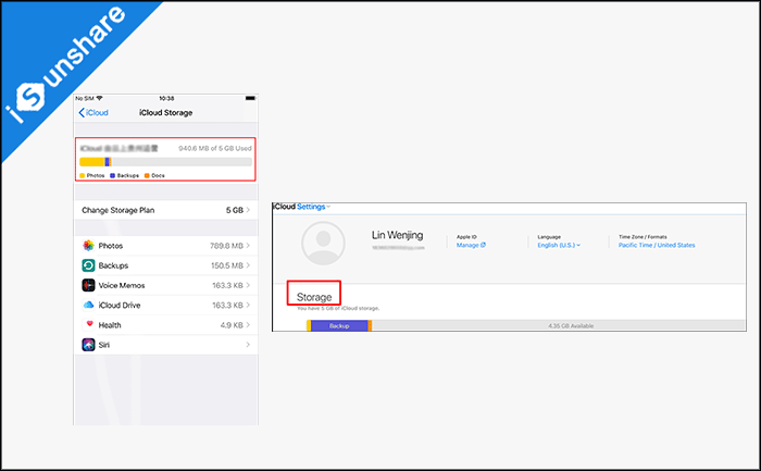 check your icloud storage space