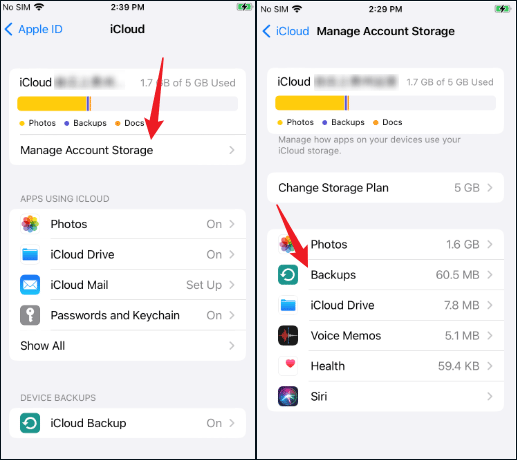 manage account storage