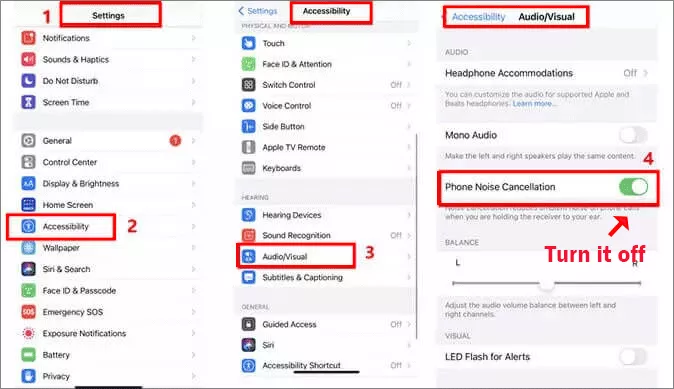 turn off phone noise cancellation