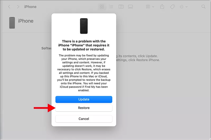 restore iPhone in recovery mode
