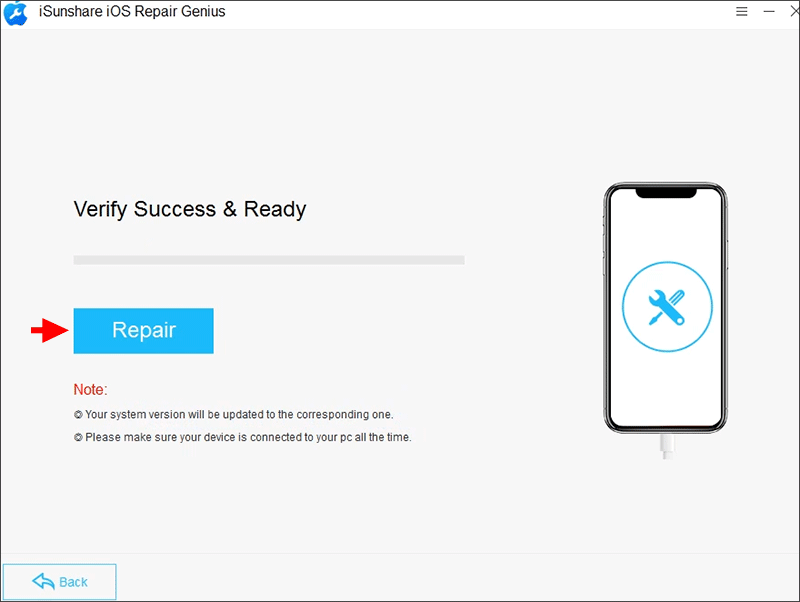 begin ios repair process