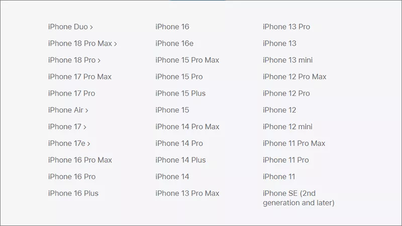 iOS 27 supported iPhone models