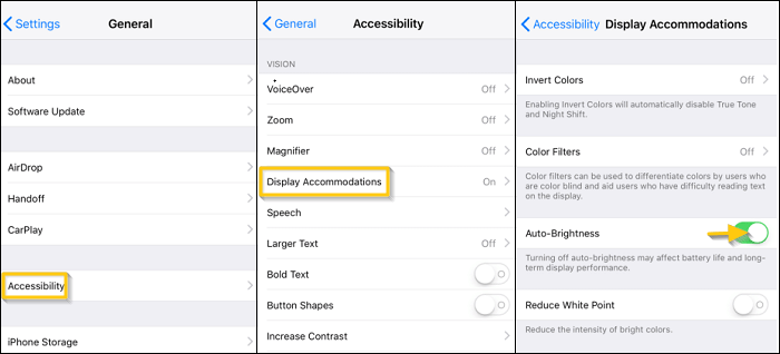 enable auto brightness