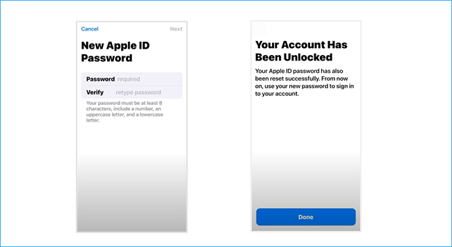 create new Apple ID password
