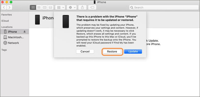  restore iPhone from iTunes