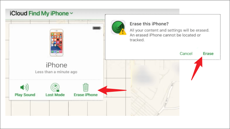 erase iphone with icloud