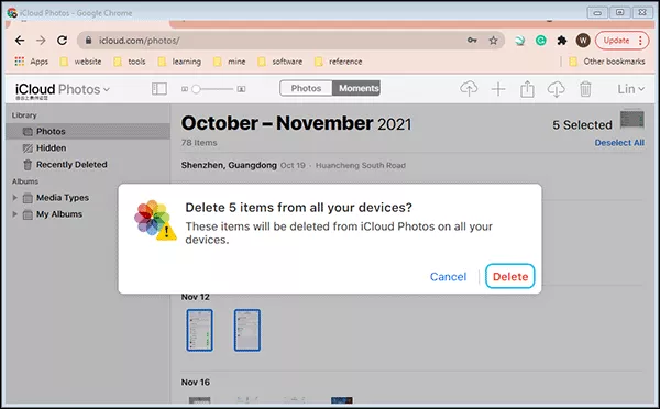 successfully delete photos on all your devices which sign in with same apple id