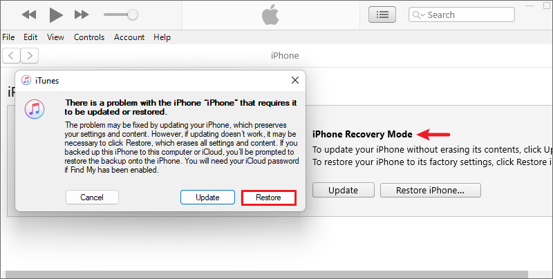 restore iPhone