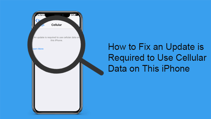 fix an update is required to use cellular data on this iPhone