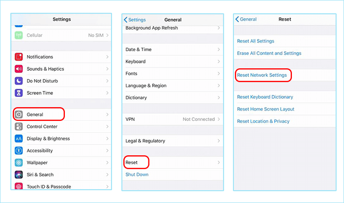 reset network settings