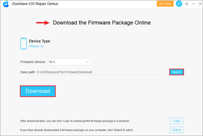 download iOS firmware package